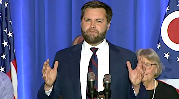 Republican J.D. Vance thanks supporters upon his U.S. Senate victory on Election Night, Tuesday, Nov. 8, 2022. (Video screenshot)