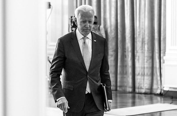 President Joe Biden departs the East Room after delivering remarks on prescription drug costs, Thursday, August 12, 2021, at the White House. (Official White House photo by Adam Schultz)